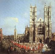 London: Westminster Abbey, with a Procession of Knights of the Bath  f Canaletto