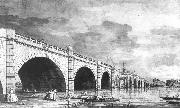 London: Westminster Bridge under Repair vv Canaletto
