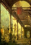 Capriccio, A Colonnade opening onto the Courtyard of a Palace Canaletto