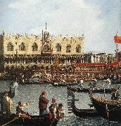 Return of the Bucentoro to the Molo on Ascension Day (detail) d Canaletto