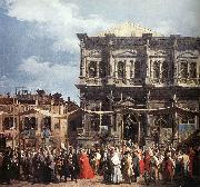 The Feast Day of St Roch (detail) f Canaletto