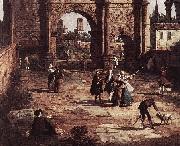Rome: The Arch of Constantine (detail) fd Canaletto