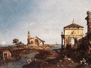 Capriccio with Venetian Motifs df Canaletto