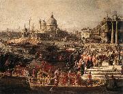Arrival of the French Ambassador in Venice (detail) f Canaletto