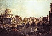 Capriccio: The Grand Canal, with an Imaginary Rialto Bridge and Other Buildings fg Canaletto