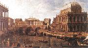 Capriccio: a Palladian Design for the Rialto Bridge, with Buildings at Vicenza Canaletto