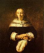 Portrait of a Lady with an Ostrich Feather Fan Rembrandt