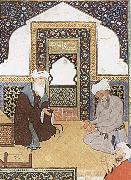 A shaykh in the prayer niche of a mosque Bihzad