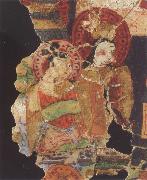 Fragment of a Manichaean manuscript,with the Hindu gods Ganesh,Vishnu Bihzad