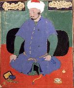 Portrait of the Uzbek emir Shaybani Khan,seen here wearing a Sunni turban Bihzad