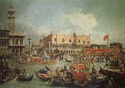 The Bucintoro in Front of the Doges- Palace on Ascension Day Canaletto