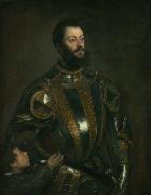 Portrait of Alfonso d'Avalos (1502-1546), in Armor with a Page Titian