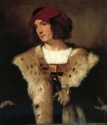 Portrait of a man in a red cap Titian