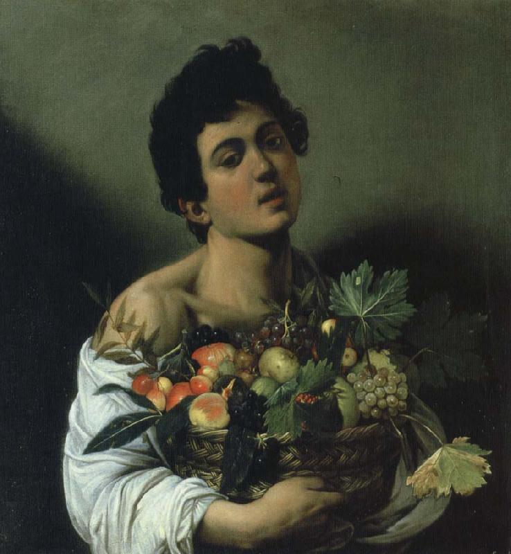 Caravaggio ung man med fruktkorg