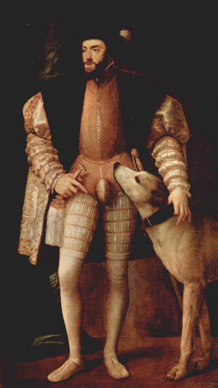 Titian Portrait of Charles V with a Dog