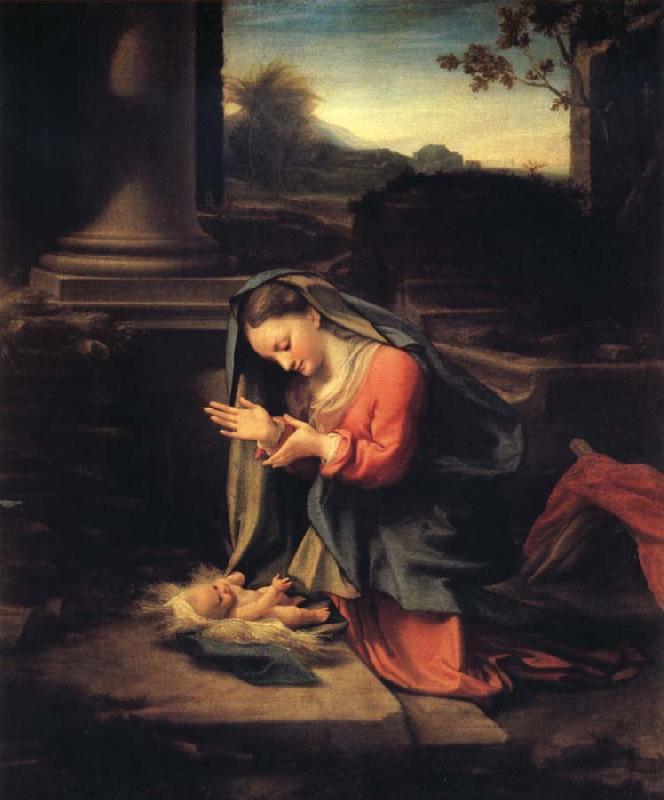 Correggio Madonna worshipping the Child